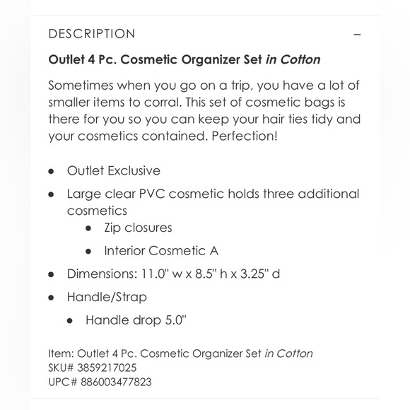 Vera Bradley 4 piece Cosmetic set in Vineyard Paisley - Picture 3 of 4